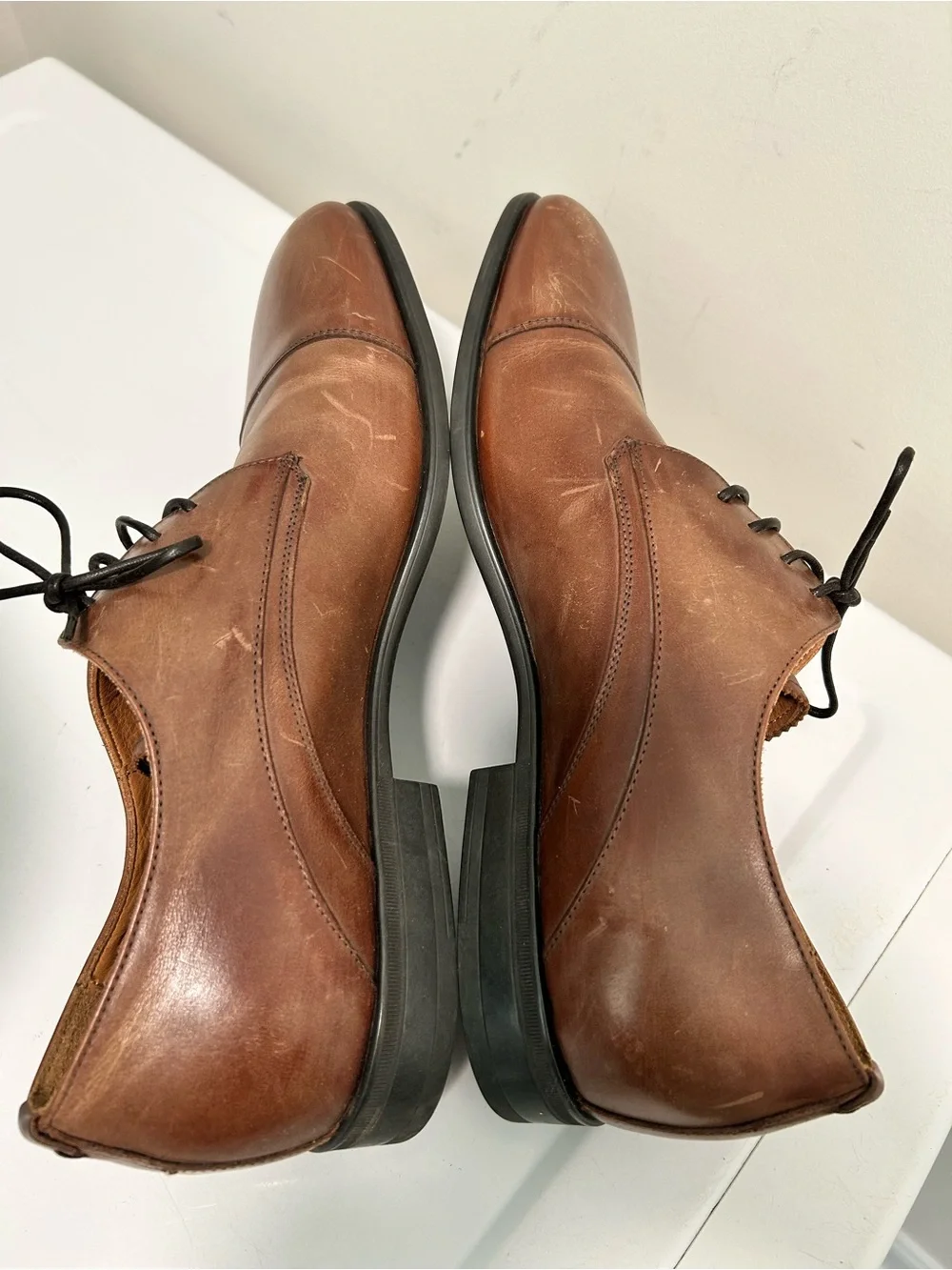 Aquatalia Men’s Leather Oxford Shoes Brown Size 12
